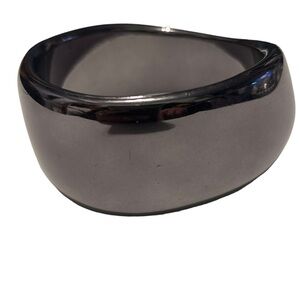 Black Resin Wide Cuff Bangle Bracelet